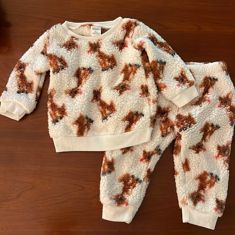 Rudolph Fleece Sweatshirt + Pant set feat. Toddler Holiday Set (size 9 months)